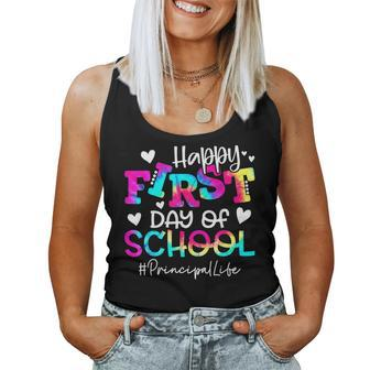 Tie Dye Principal Happy First Day Of School Teacher Women Tank Top - Seseable