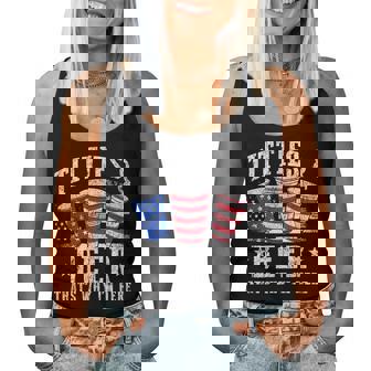 Titties & Beer Thats Why Im Here Red White And Blue Shots Women Tank Top | Mazezy