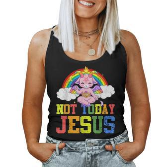 Today Not Jesus Cute Baphomet Lbgt Satan Goat Gay Pride Women Tank Top | Mazezy