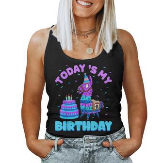 Todays My Birthday Llama Birthday Party Decorations Boys Women Tank Top - Monsterry UK