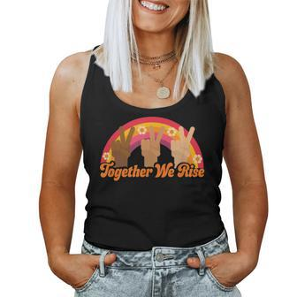Together We Rise Social Justice Rainbow Peace Women Tank Top | Mazezy