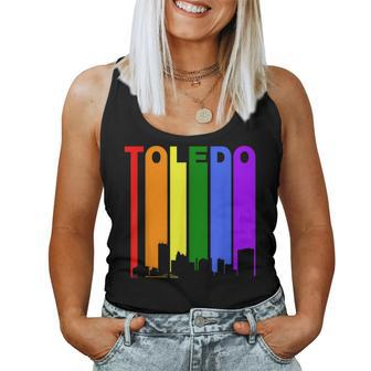 Toledo Ohio Lgbtq Gay Pride Rainbow Skyline Women Tank Top | Mazezy