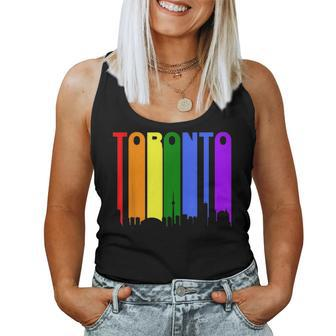 Toronto Ontario Canada Lgbtq Gay Pride Rainbow Skyline Women Tank Top | Mazezy