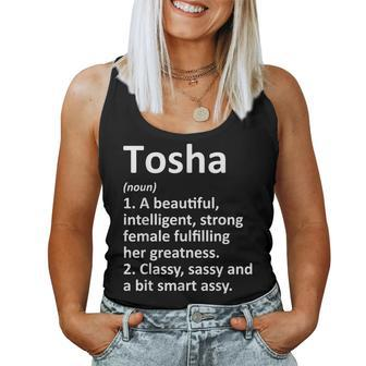 Tosha Definition Personalized Name Christmas Definition Women Tank Top | Mazezy