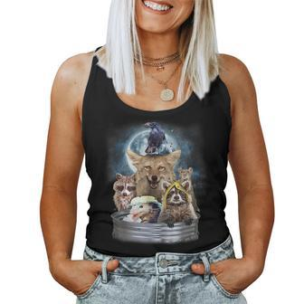 Trash Animals Howling At The Moon - Funny Team Trash Women Tank Top Basic Casual Daily Weekend Graphic - Seseable