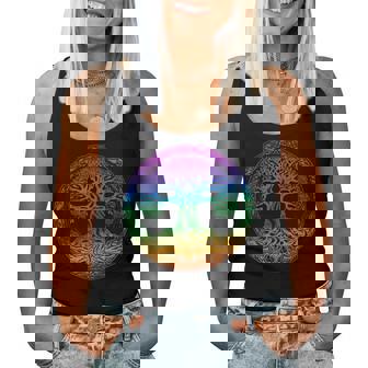 Tree Of Life Celtic Colorful Rainbow Gradient For Men Women Women Tank Top Weekend Graphic - Seseable