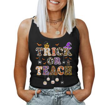 Trick Or Teach Teacher Happy Halloween Costume Women Tank Top - Seseable