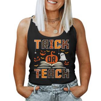 Trick Or Teach Retro Halloween Teacher Costume Women Tank Top | Mazezy