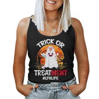 Trick Or Treatment Boo Ghost Lpn Life Nurse Halloween Women Tank Top | Mazezy DE