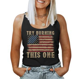 Try Burning This One 4Th Of July Women Tank Top - Seseable