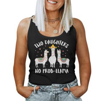 Two Daughters No Probllama Mom Dad For Mom Women Tank Top | Mazezy