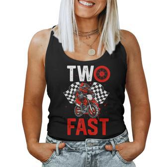 Two Fast Outfit For 2 Year Old Boy Girl Motocross Dirt Bike Women Tank Top Weekend Graphic - Seseable