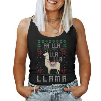 Ugly Christmas Sweater Illustration Llama Holiday Women Tank Top - Monsterry UK