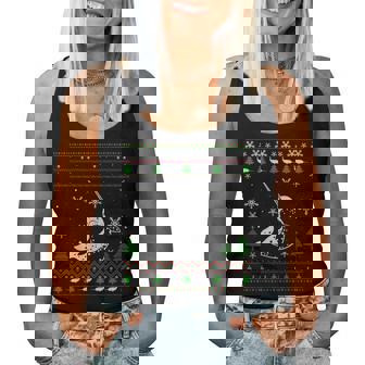 Ugly Christmas Sweater For Narwhal Lovers Ugly Women Tank Top | Mazezy