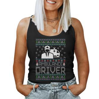 Ugly Christmas Sweaters Xmas Ugly Ambulance Driver Women Tank Top - Seseable
