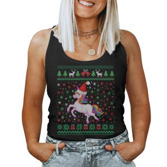 Ugly Christmas Unicorn Sweater Unicorn Xmas Girls Boys Women Tank Top - Seseable