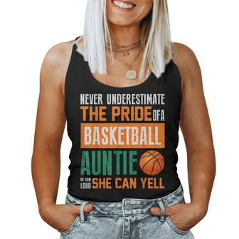 Never Underestimate A Basketball Auntie Ideas Basketball Women Tank Top | Mazezy