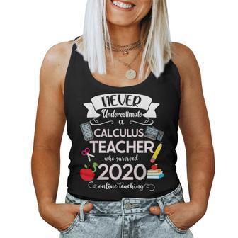 Never Underestimate A Calculus Teacher Who Survived 2020 Women Tank Top | Mazezy