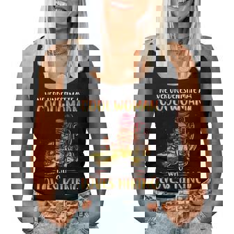 Never Underestimate A Cool Woman Who Loves Hiking Women Tank Top - Thegiftio