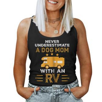 Never Underestimate A Dog Mom With An Rv Camper Women Tank Top | Mazezy