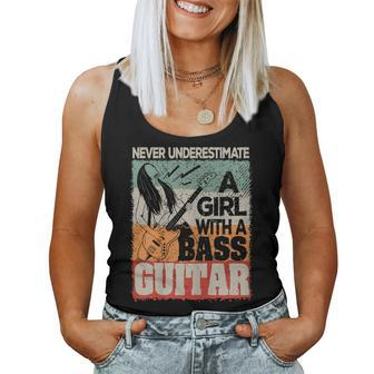 Never Underestimate A Girl With A Bass Guitar Women Tank Top - Monsterry DE