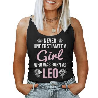 Never Underestimate Girl Born August Leo Zodiac Women Tank Top | Mazezy AU