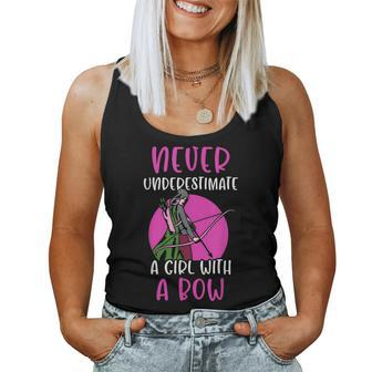 Never Underestimate A Girl With A Bow Arrow Archery Archer Women Tank Top | Mazezy