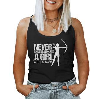 Never Underestimate A Girl With A Bow- Female Archery Women Tank Top - Seseable