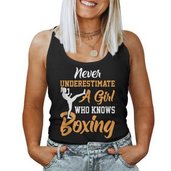 Never Underestimate A Girl Boxer Boxing Women Tank Top - Monsterry