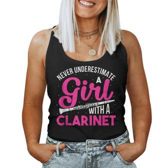 Never Underestimate A Girl With A Clarinet Clarinet Women Tank Top - Monsterry