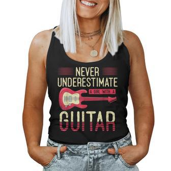 Never Underestimate A Girl With A Guitar Guitar Player Women Tank Top - Monsterry UK