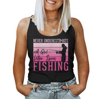 Never Underestimate A Girl Who Loves Fishing Women Tank Top - Monsterry UK