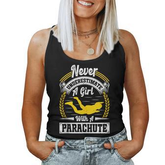 Never Underestimate A Girl With A Parachute Skydiving Women Tank Top - Monsterry UK