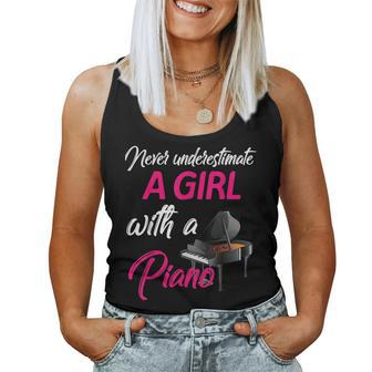 Never Underestimate A Girl With A Piano Women Piano Piano Women Tank Top | Mazezy