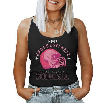 Never Underestimate Girl Who Plays American Football Women Tank Top | Mazezy