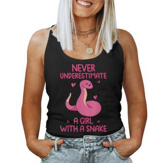 Never Underestimate A Girl With A Snake Quote Women Tank Top | Mazezy