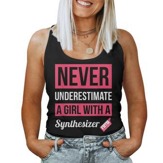 Never Underestimate A Girl With A Synthesizer Synthie Women Tank Top - Seseable