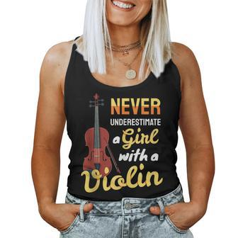 Never Underestimate A Girl With A Violin Violinist Women Tank Top - Monsterry AU