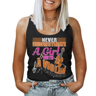 Never Underestimate A Girl With A Violin Orchestra Women Tank Top - Seseable
