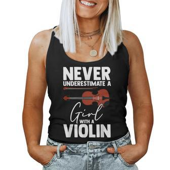Never Underestimate A Girl With Violin Girl Women Tank Top | Mazezy