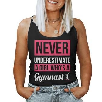 Never Underestimate A Girl Who's A Gymnast Gymnast Women Tank Top - Seseable