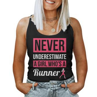 Never Underestimate A Girl Who's A Runner Runner Women Tank Top - Seseable