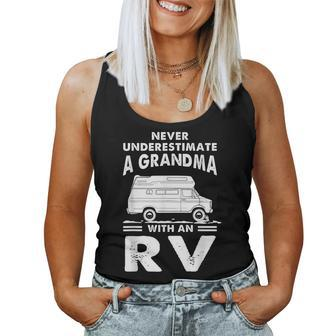 Never Underestimate A Grandma With Rv Camping Camper Women Tank Top - Monsterry CA