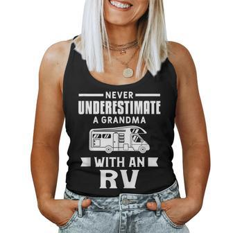 Never Underestimate A Grandma With An Rv Grandmother Camping Women Tank Top - Monsterry DE