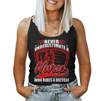 Never Underestimate A Nurse Who Rides A Bicycle Women Tank Top - Monsterry AU