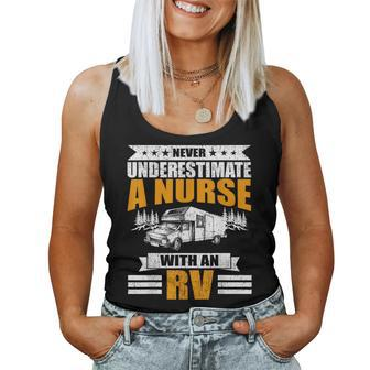 Never Underestimate A Nurse With An Rv Camping Women Tank Top - Monsterry AU
