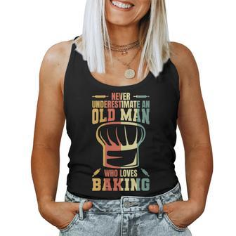 Never Underestimate An Old Baker Baking Teacher Women Tank Top - Monsterry AU