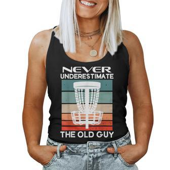 Never Underestimate The Old Guy -Frisbee Lover Women Tank Top - Monsterry CA