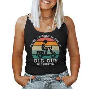 Never Underestimate An Old Guy On A Scooter Father Women Tank Top | Mazezy