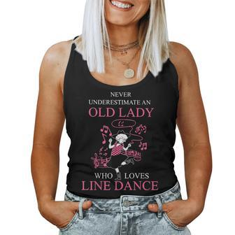 Never Underestimate An Old Lady Who Loves Line Dance Women Tank Top | Mazezy